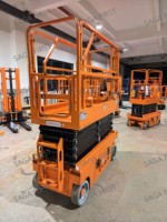 Plateforme élévatrice à ciseaux électrique portable sur roues 6m 8m, propulsion hydraulique, pieds de support pliables, durée de vie de 2 ans, élévateur aérien