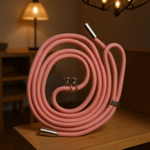 Cable trenzado rosa con extremos metálicos para uso en iluminación decorativa - Product Image 3