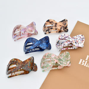 Pinzas de Pelo de Acetato con Diseño Plano en Forma de Ocho, Pinzas de Pelo Ovaladas Huecas de Estilo Fresco y Moderno, Pinzas de Alta Calidad - Product Image 1