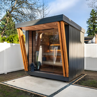 Sauna infrarouge électrique extérieur de haute qualité pour 4 personnes avec design en bois massif, éclairage LED, idéal pour la détente en jardin, la salle de sport ou la villa