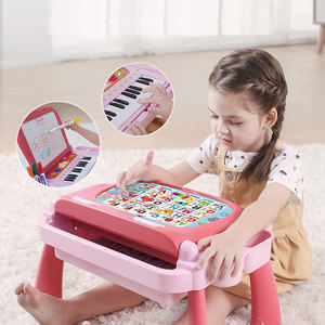 Mainan pusat meja sentuh dan belajar anak-anak, mainan Piano Keyboard menggambar meja belajar untuk anak-anak 3 in 1 - Product Image 3