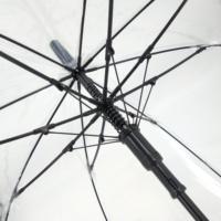 Grand parapluie transparent Apollo en forme de dôme profond, parapluie de marche transparent avec poignée en J incurvée pour les événements en plein air