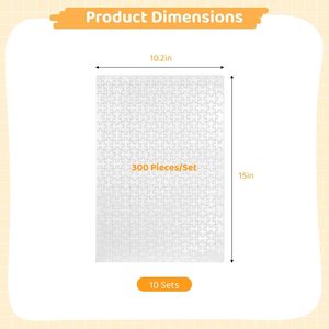 <span class=keywords><strong>Puzzle</strong></span> éducatif <span class=keywords><strong>vierge</strong></span> pour sublimation, <span class=keywords><strong>format</strong></span> personnalisé, blanc brillant, coins carrés, en carton pour transfert thermique, 51 à 100 pièces - Product Image 3