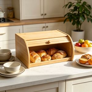 Caja de pan de bambú Zuozhi 40x25.5x15.5cm estilo cajón para almacenamiento en la cocina del hogar - Product Image 3