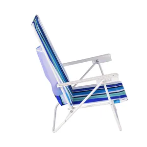 Summer Outdoor Folding Adjustable Beach Chair Fashionable Color Matching for Farmhouse Leisure Use