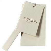 Étiquettes volantes personnalisées pour vêtements, étiquettes en papier doré et crème avec cordon pour l'image de marque des vêtements