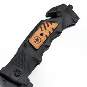 Mini couteau de poche portable avec support OEM personnalisable avec manche pliant en bois lame en acier inoxydable pour usage utilitaire et cuir - Product Image 2