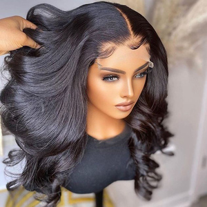 Perruque <span class=keywords><strong>Afro</strong></span> Lace Frontal Wig naturelle 13x4 — rxy, perruques cheveux humains, body wave, pre-plucked, Hd, pour femmes noires - Product Image 2
