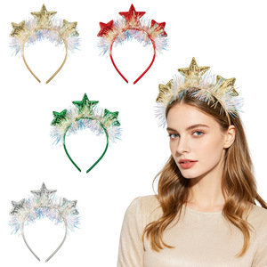 Diadema de Estrella para Fiesta de Año Nuevo, Aro para el Cabello de Navidad, Decoración para Cumpleaños y Bodas, Corona Brillante para Celebraciones - Product Image 1