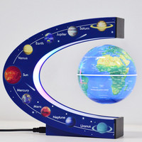 Nouveauté 2026 : Globe Terrestre Lumineux en Forme de C à Lévitation Magnétique avec Carte du Monde