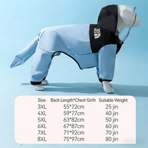 Imperméable pour grand chien, veste de pluie intégrale imperméable avec membrane TPU, protection de queue détachable, trou pour laisse pour chiens de taille moyenne à grande - Product Image 3