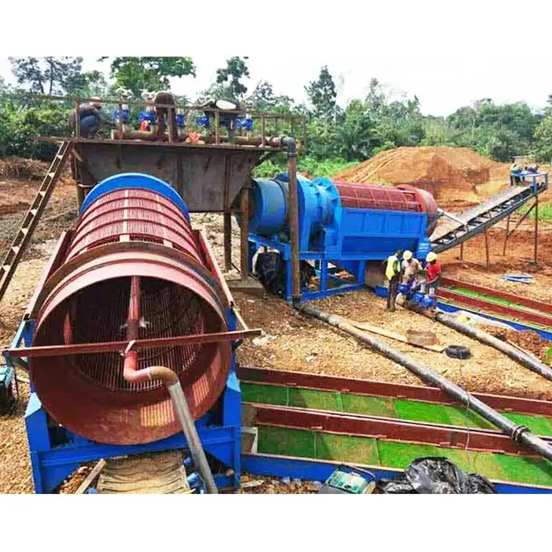 Trommel d'or alluvial à petite échelle Machine de lavage d'écran Plant Placer Gold Mining Prix de l'équipement de lavage