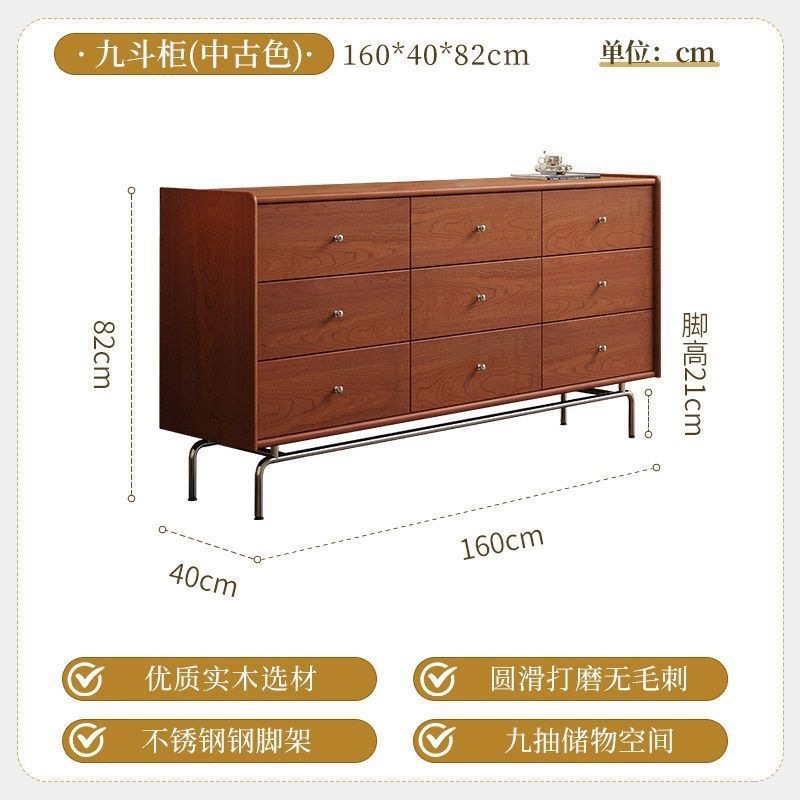 Commode à neuf tiroirs de style vintage [Livraison et installation incluses]