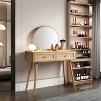 Coiffeuses modernes en bois massif avec tiroirs et miroir sur pied réglable pour chambre, salle de bain, salon, appartement