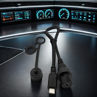 0.3M USB 2.0 Type-C Mâle Femelle AUX Montage sur panneau encastré Câble d'extension étanche Charge rapide Ordinateur conducteur en cuivre pur