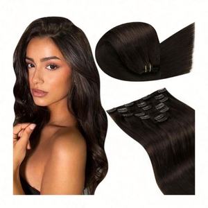ISWEET Vente en gros Extensions de cheveux 100% humains, cuticules alignées, style lisse, cheveux Remy, qualité de couleur, produits à clips à prix avantageux - Product Image 1