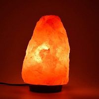 Lampe de Sel Naturelle Himalayan Glow, Lampe de Sel en Cristal, Veilleuse avec Contrôle de Luminosité et Interrupteur Variateur, Base en Bois et Ampoule pour Lampes de Sel