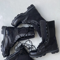 Bottes de jungle Armystrong en cuir de vache noir et beige sable de 9 pouces pour hommes, pour le Ghana