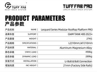 Accessoires tout-terrain 4x4 robustes, plateforme de toit modulaire en aluminium OEM d'usine pour GWM Tank 400 2023+