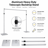 Soporte Telescópico de Aluminio Resistente para Telón de Fondo, Marco Ajustable para Eventos y Bodas, Decoración para Fiestas
