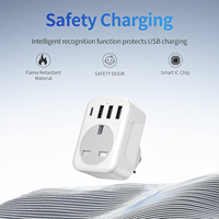 Reisende 17W Max Smart IC Travel Socket 10A 250V UK Plug Adapter 3 Ports USB 1 Type-C SDK Enabled Ignifuge Housing Overload