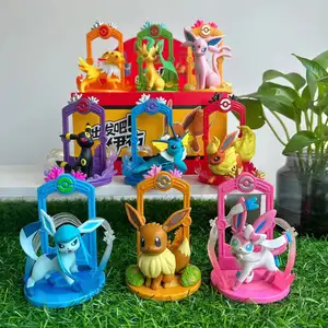 Wholesale Pokemone Fighting PVC Kawaii Toys HIGH Quality Action Toy 9pcs/set 10cm Blind Box Anime Figures Eevee For Gift