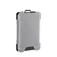 Dompet pemblokir uang logam, dompet logam kualitas tinggi pemblokir RFID, dompet tempat kartu kredit aluminium dengan saku ID