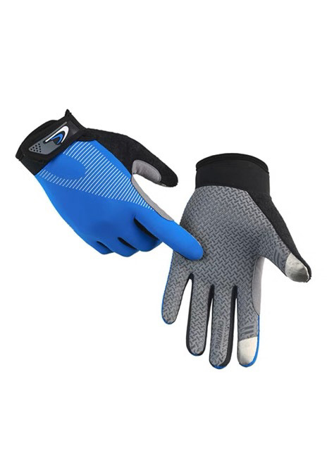 Doigt long en microfibre de soie glacée bleu