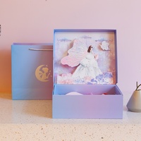 Boîte cadeau personnalisée créative à couvercle rabattable en carton gris pour parfum, huile essentielle, avec fermeture magnétique et doublure en éponge pour soins de la peau