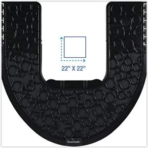Tapis de toilette absorbant en caoutchouc Boardwalk Comfortable 2.0, 22 x 22, noir, imperméable et super absorbant pour usage domestique, 6 par carton - Product Image 3