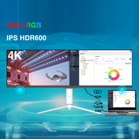 Moniteur LED 144 Hz 49 pouces 4K incurvé pour jeux informatiques, moniteur large pour le bureau et les jeux