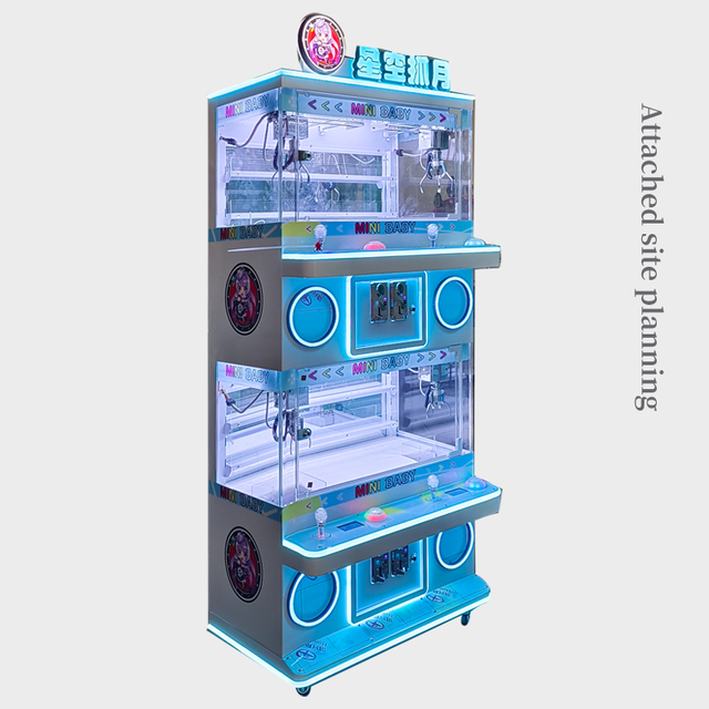 4-Player Hardware Coin Operated Claw Machine for Arcade Kids Catching Game Toy OEM Cartoon Center Design Business Toy