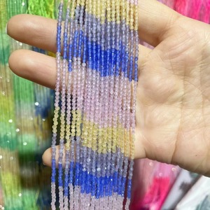 <span class=keywords><strong>Perles</strong></span> en pierre œil-de-chat rose et blanche pour artisanat DIY – pour la confection de bracelets, colliers, bracelets de poignet ; également utilisables comme accessoires - Product Image 4