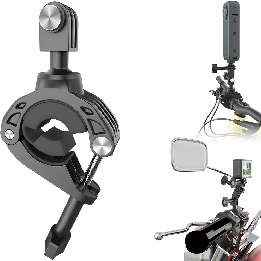 HONGDAK Motorcycle Bicycle Camera Handlebar Mount Clamp with 22-38mm for Go Pro Dji Insta Mobile Phone Holder