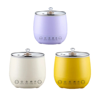 Nouvelle Conception – Mini Cuiseur Électrique Multifonctionnel 1,8 L pour Voyage, Maison et Extérieur, avec Couvercle en Verre Trempé, 840W, Micro-ordinateur
