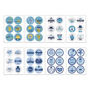 Adesivos circulares personalizados para presente de Dia dos Pais, adesivos circulares, adesivos de gratidão da família feitos à mão