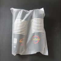 Sac en plastique transparent à soufflet latéral en BOPP de qualité alimentaire, emballage pour gobelets en papier, impression personnalisée du logo et de la taille, auto-adhésif