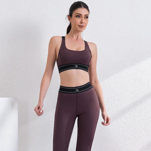 Conjunto de pantalones de <span class=keywords><strong>yoga</strong></span> y pilates para mujer, de comercio exterior, con cintura elástica hasta el tobillo, chaleco sin mangas en forma de Y, y almohadilla para el pecho, ideal para verano en Europa y América. - Product Image 3