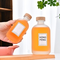 Bouteilles en verre transparentes givrées vides de 100 ml, 250 ml, 375 ml, 500 ml pour gin, rhum, brandy, spiritueux, whisky, vodka, liqueurs, avec bouchons en liège, gravure gratuite