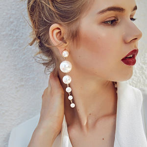 2020 de alta calidad gran imitación de perla pendientes chapado en oro barroco elegante con cuentas, pendientes para las mujeres - Product Image 4
