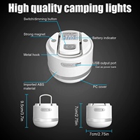 Lampe de camping LED rechargeable multifonctionnelle KC, indice de protection IP65, matériaux ABS et PC, option de suspension - Lanterne d'urgence portable pour l'extérieur