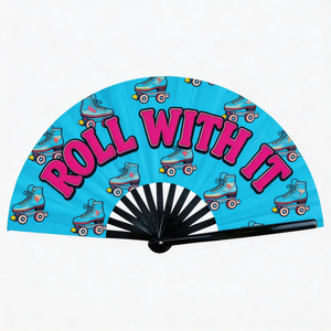 Ventilador de Mano Extra Grande con Diseño Gráfico Vibrante, Ideal para Festivales Rave, Eventos de Clubes y Conciertos - Product Image 2