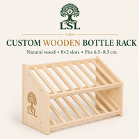 Étagère à épices en bois massif avec logo personnalisé, support de rangement incliné pour la décoration moderne de la maison, du bureau et de la cuisine