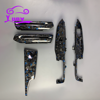 Couverture de tableau de bord en fibre de carbone forgée, garniture intérieure, 3 trous, kits de tableau de bord pour Ford Mustang 2015-2023
