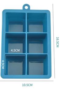 Moule en silicone carré à 6 cavités, antiadhésif, flexible, pour la fabrication de chocolat, de bonbons, de glaçons, de savon - Product Image 1