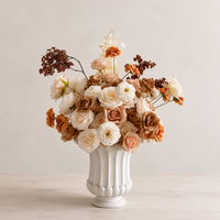 Boule de fleurs artificielles de qualité supérieure PPS, couleur champagne brun, 40 cm, pour mariage, événement, centre de table, décoration