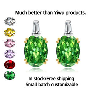 <span class=keywords><strong>Orecchini</strong></span> Ovali con Taglio a Fiore di Ghiaccio Incastonati con Zirconi Rosa ad Alto Contenuto di Carbonio Gioielli di Moda Aperti e Delicati Spedizione Singola - Product Image 1