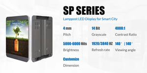 Panneau d'affichage LED intelligent pour poteau d'éclairage extérieur P4 5G, écran haute luminosité étanche IP65 pour la gestion du trafic urbain intelligent - Product Image 6