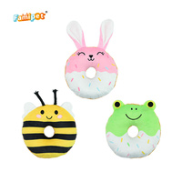 Jouet en peluche couineur pour chien Famipet, nouveau design personnalisé sur le thème du printemps, animaux en forme de donut, mignon et doux, avec son froissement et son couinement