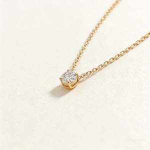 Luxeora חם מכירה בארבעה טופר עגול חיתוך מעבדה גדלה שרשרת יהלום 0.10ct 0.25ct 0.50ct 1ct 1.5ct 2ct 3ct 3ct זהב 18k soild - Product Image 3